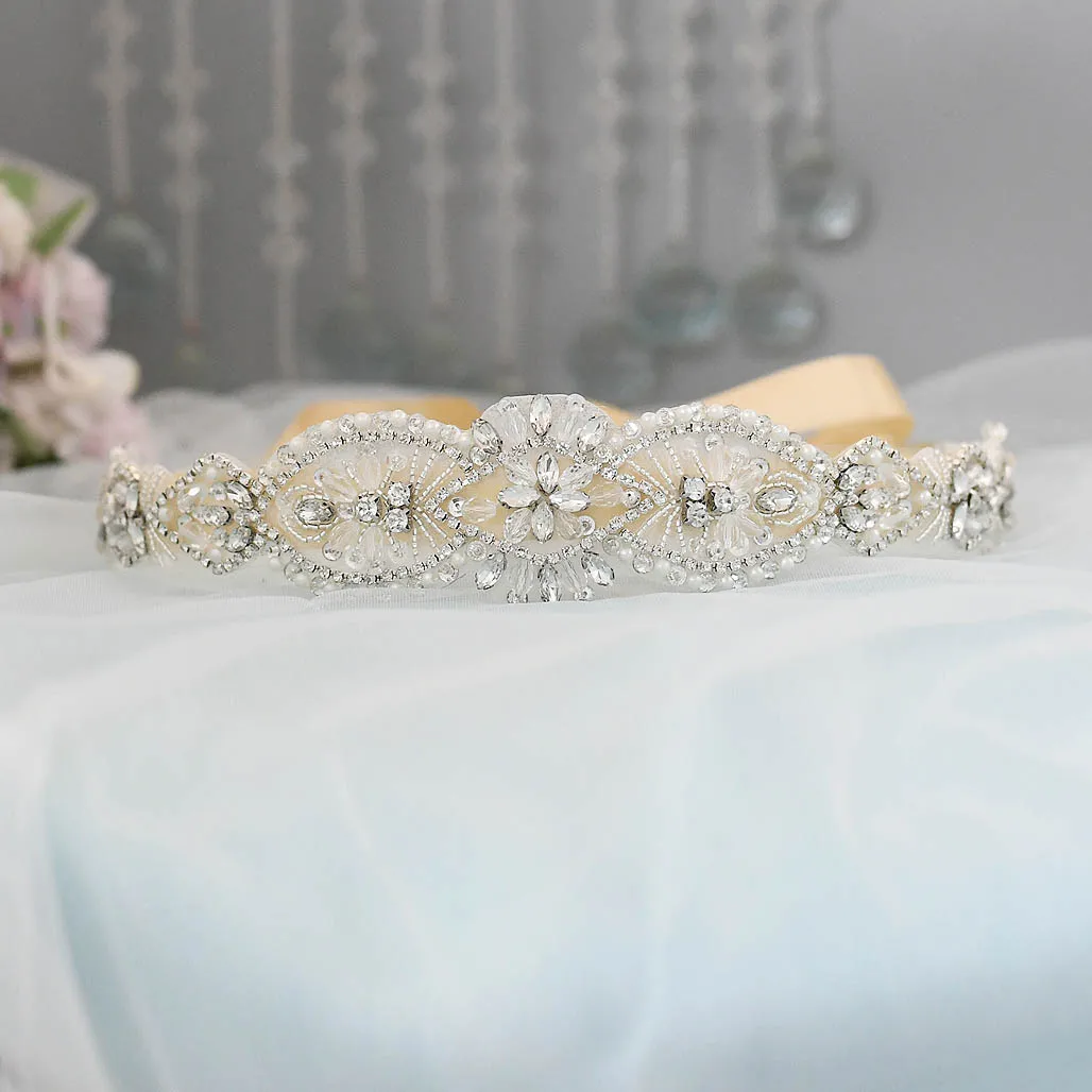 

Пояс для свадебного платья S234, атласный пояс ручной работы для невесты, белый, розовый, с лентой, аксессуары для Стразы, свадебные платья