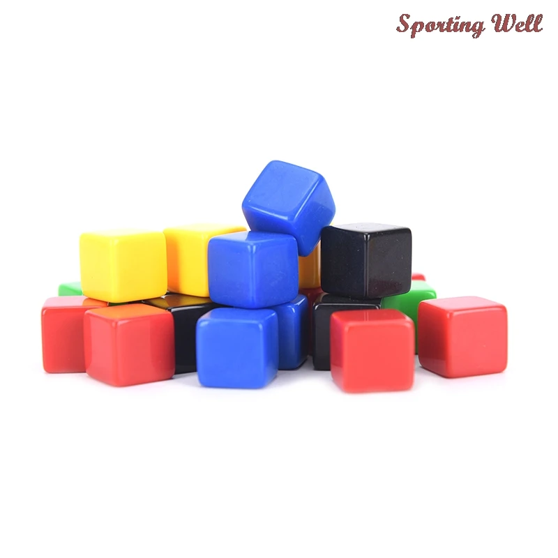 

10pcs 16MM Blank Dice KTV Dice Paintless Plain Engravable DIY Poker Gambling Dice Chess Board Game Teaching Dice 5 Colors