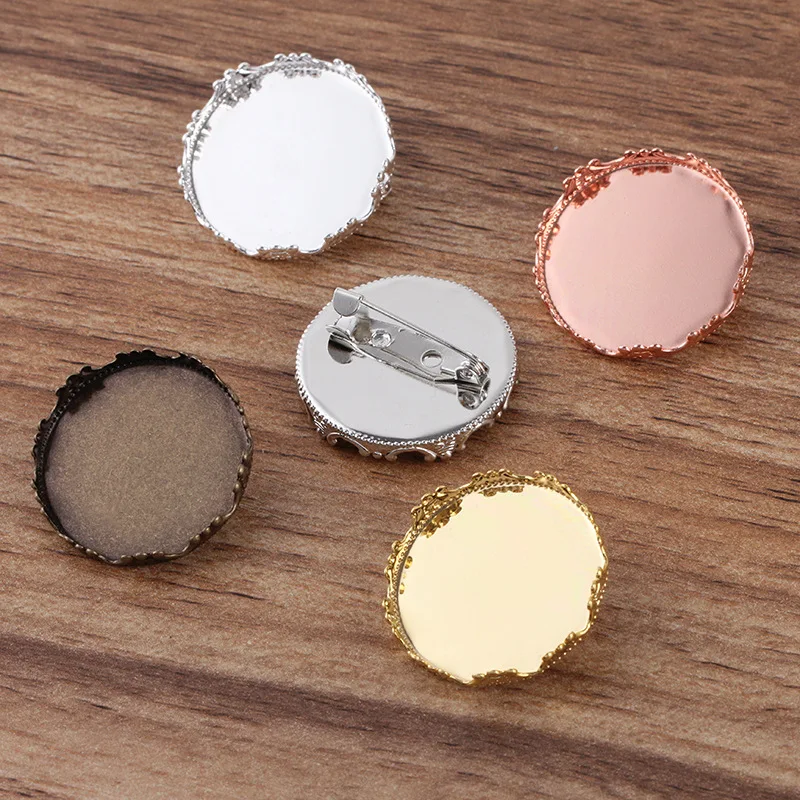 Основы для Броши Булавки задняя крышка с 20 мм 25 круглая корона гнездо камео