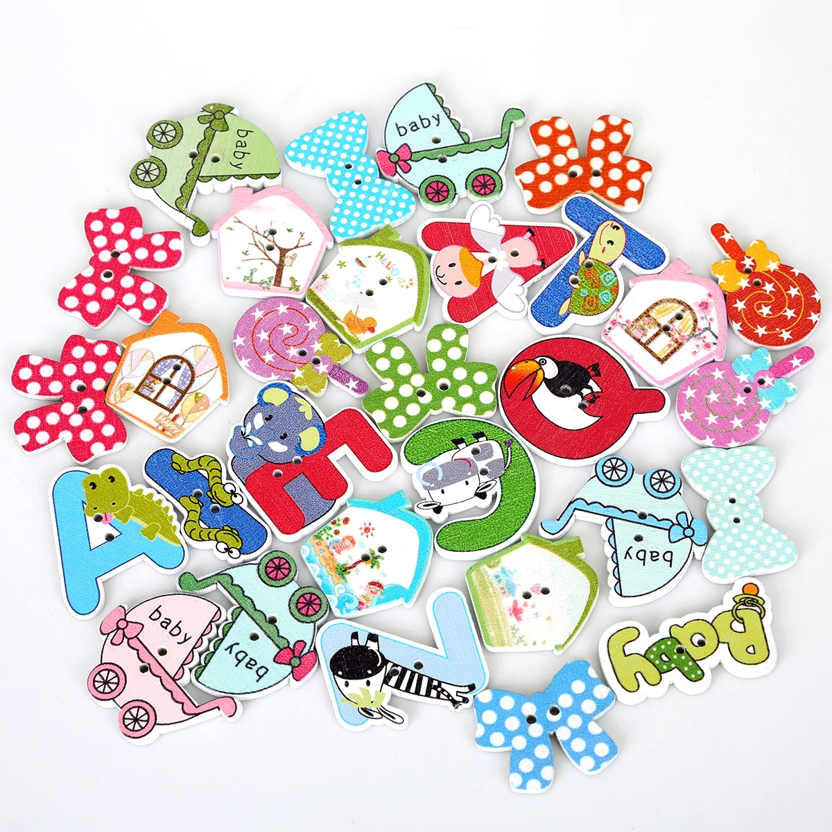 50 шт./пакет 2 отверстия деревянные швейные пуговицы разных размеров скрапбукинг