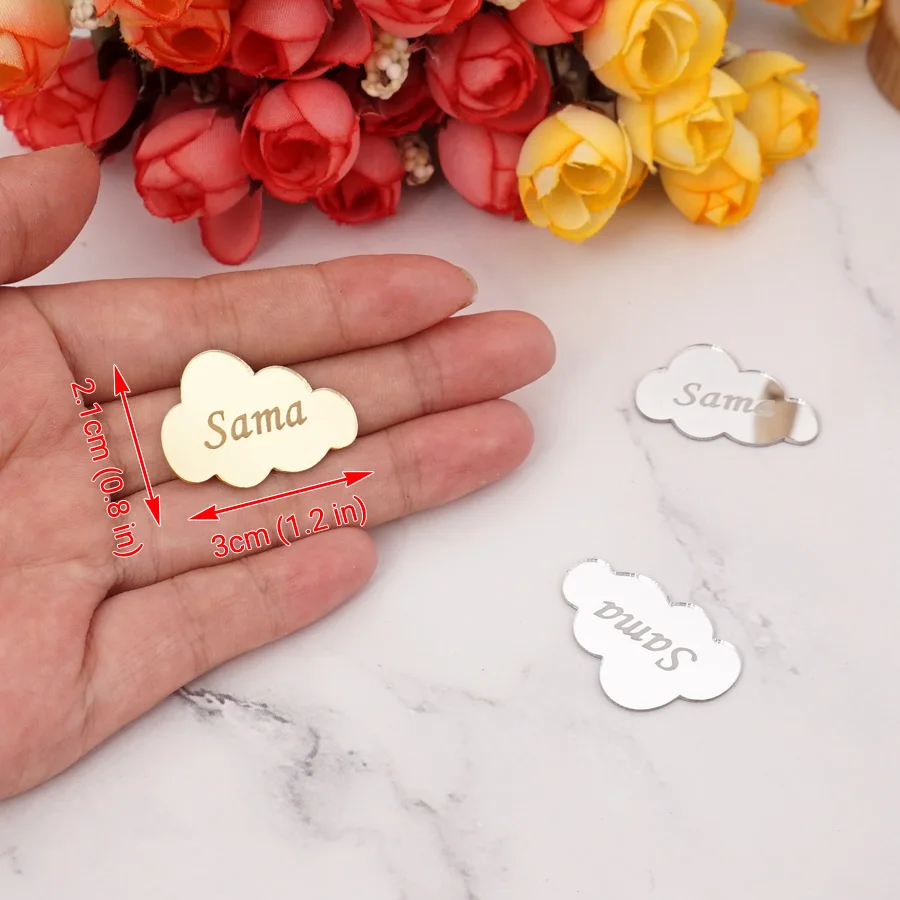 Индивидуальные Акриловые зеркальные Наклейки для декора стола в виде облака 20