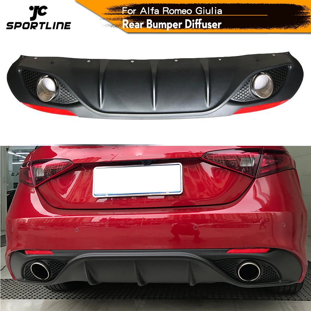 Black PP Car Rear Bumper Lip D	