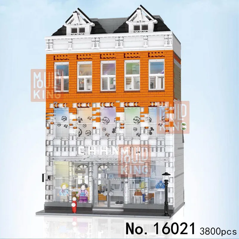 

MOC city Creator Crystal House Street View Model Building Blocks Bricks Education compatible friend BUILDINGS Toys