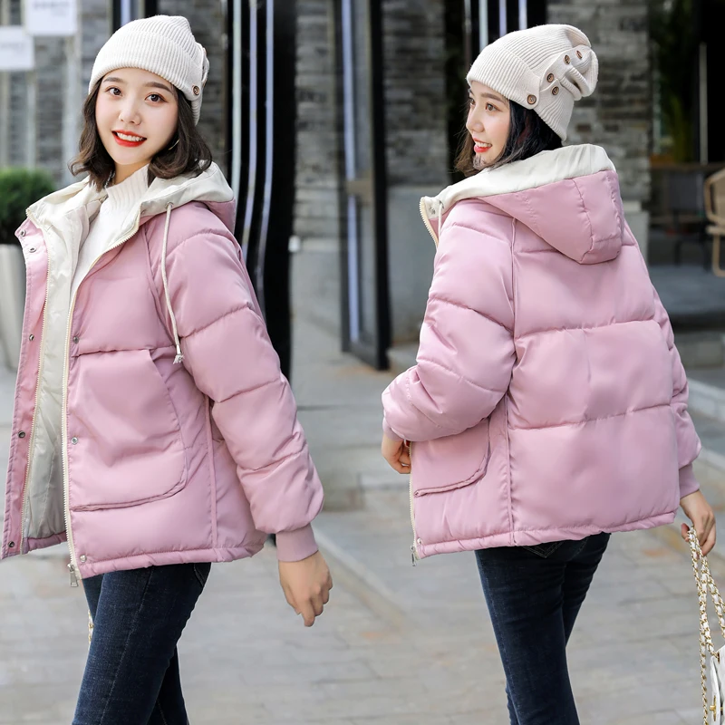 Women Winter Jacket Coat Hooded Thick Warm Short Parkas Outerwear White Plus Size XXL Female Puffer | Женская одежда