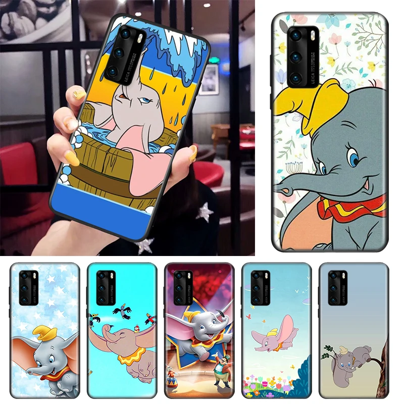 

Disney Cartoon Animation Dumbo Phone Case For Huawei Mate 10 20 X 5G 30 40 RS Lite P Smart Pro Plus 2019 2020 2021 Z S