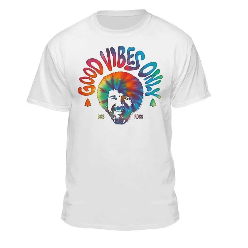 Bob Ross Good Vibes Only официальная белая футболка футболки на заказ Джерси с капюшоном