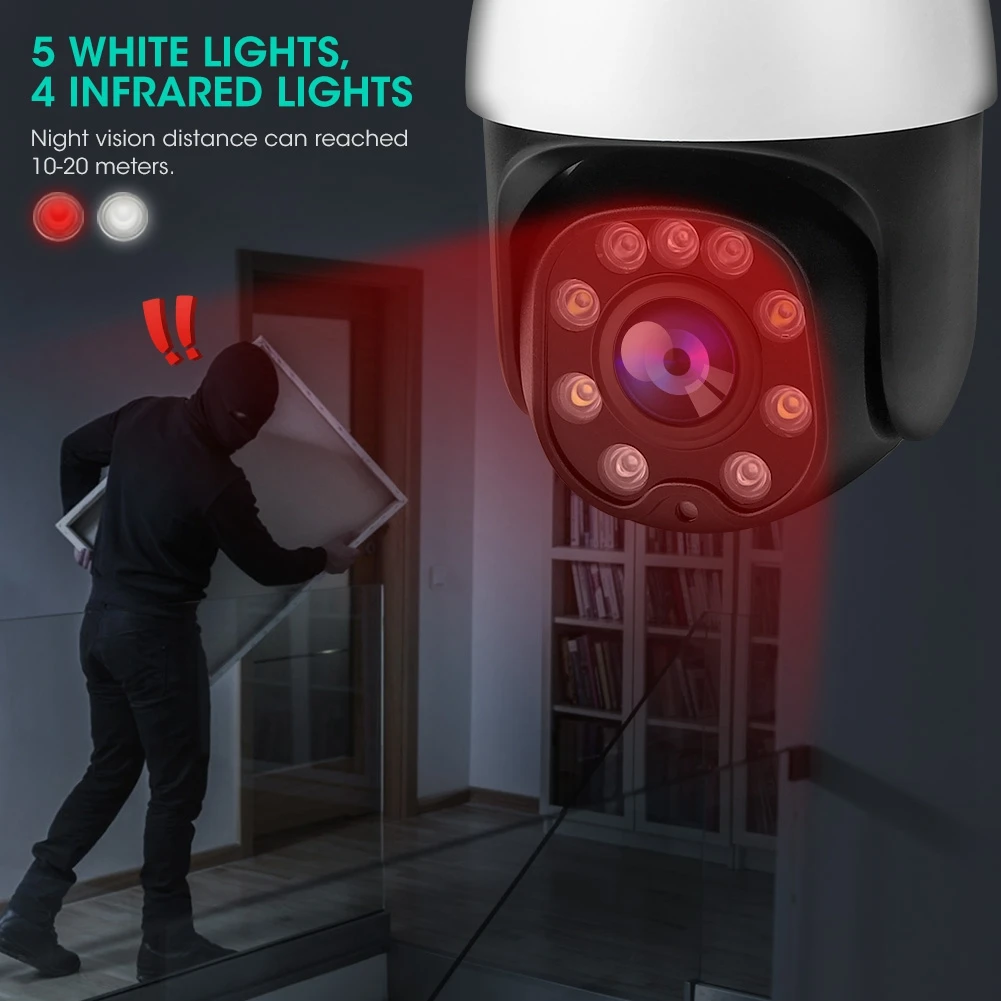 1080P 4G Wifi PTZ Camera IP66 Waterproof Night Vision Two-Way Intercom CCTV for Home Security EU 100-240V | Безопасность и защита