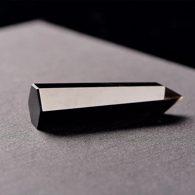 Природный обсидиан черный обелиск башня кварцевый камень стандартная палочка SP99