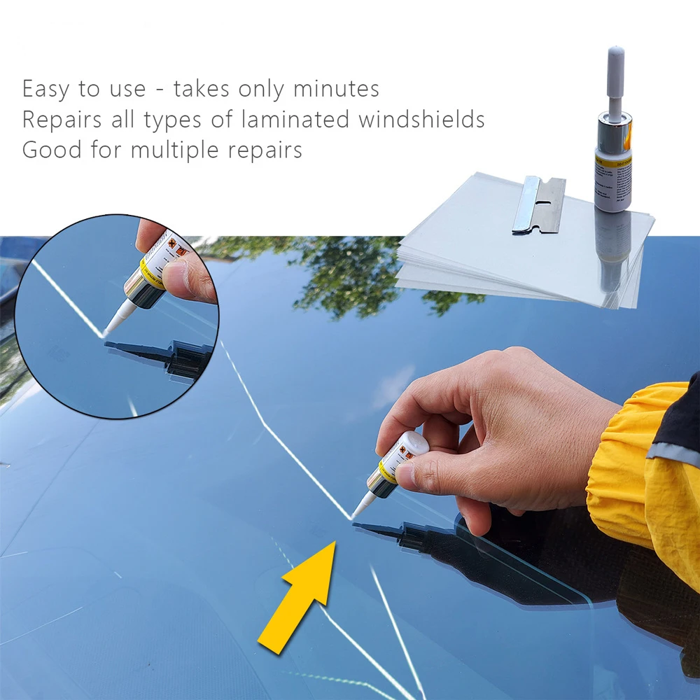 Car Windshield Crack Repair Tool DIY Car Kit Car Window Glass Repair Kit Scratches Crack Repair Non-Marking Healing Glue