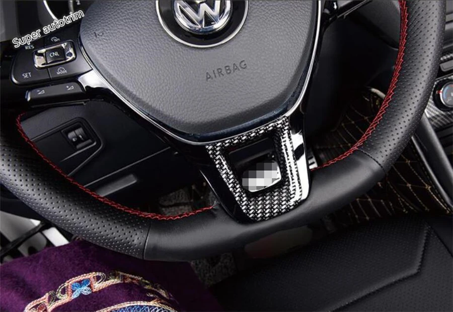 Lapetus крышка рулевого колеса Накладка подходит для Volkswagen T-Roc T Roc ABS аксессуары интерьер/матовый/углеродного волокна вид