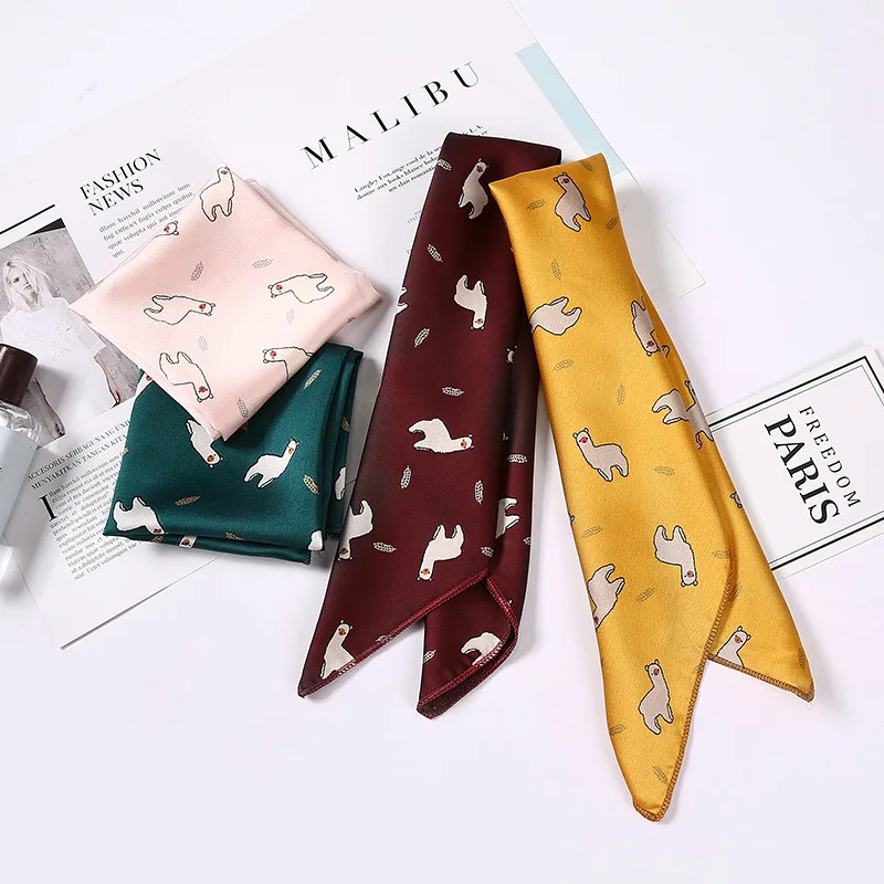 

Small Square Scarf Cute Pattern Printing, All-match Professional Stewardess 50*50cm Silk Scarves A Variety of Options
