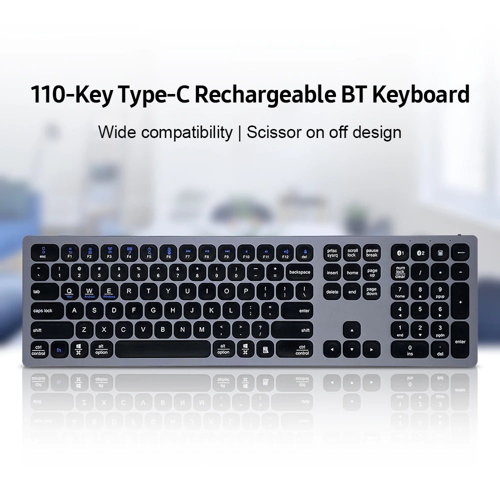 

Bluetooth-клавиатура BK9803, Type-C, 110 клавиш