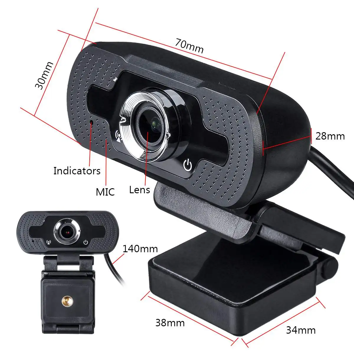 

480P 720P 1080P Webcam Full HD Web Camera For Computer Video Meeting Class web cam With Microphone 180 Degree Adjust USB Webcam