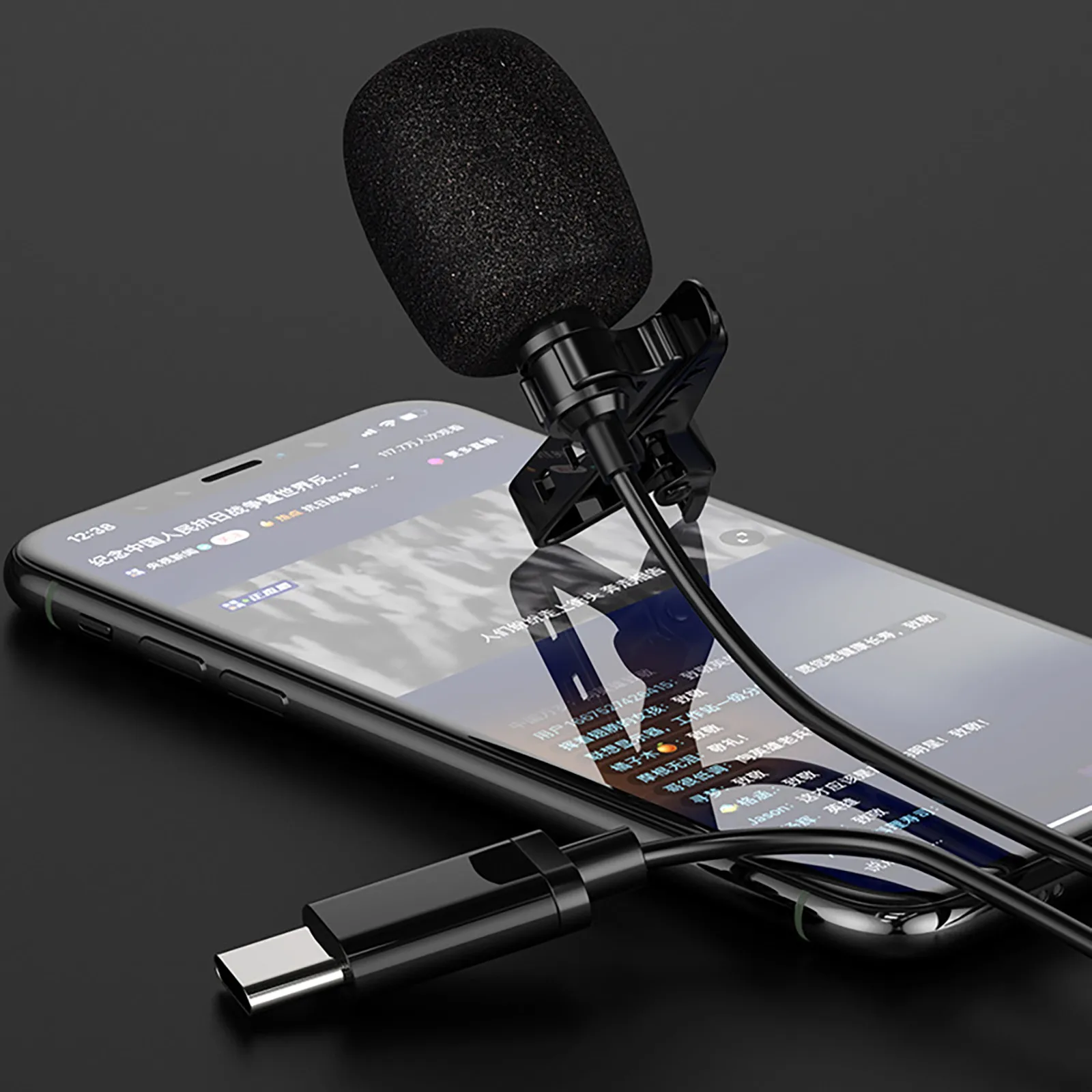 Мини микрофон лавалье Тип мобильный телефон Mic USB / Type C Интерфейс проводной для