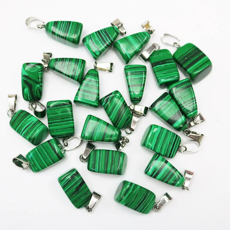 malachite Натуральный Камень Неправильной Формы Подвески для ювелирных изделий macking смешанные амулеты трендовые аксессуары 50 шт./лот - Окраска металла: malachite