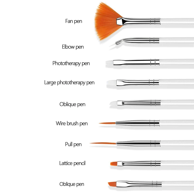 20 шт. Профессиональный Маникюр УФ гель Кисть ручка прозрачный акриловый дизайн