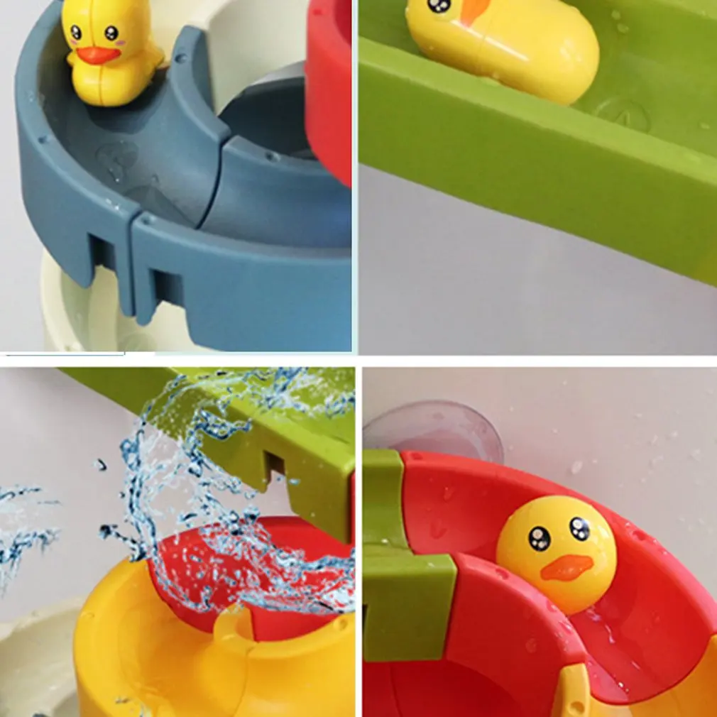 

Children's Bathroom DIY Assembling Orbital Ball-slip Sliding Play Water Toy Powerful Suction Cups Slide Toy