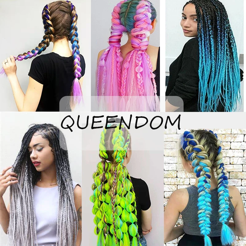 

24" Kanekalon Jumbo Braids Crochet Hair Long Ombre Crochet Braids Pink Purple Synthetic Xpression Braiding Hair Extension Rastas