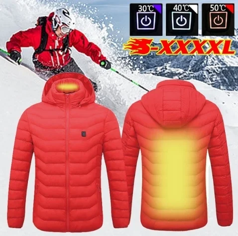 Мужские зимние куртки с подогревом USB капюшоном рабочая куртка пальто