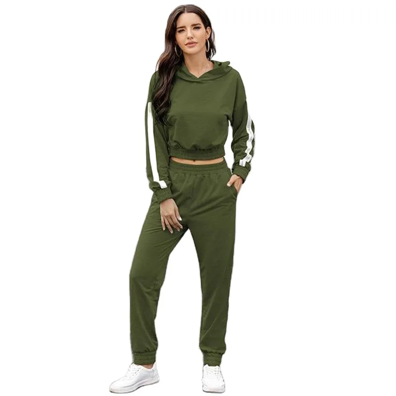 Женский спортивный костюм GLWOW комплект из двух предметов укороченный топ с