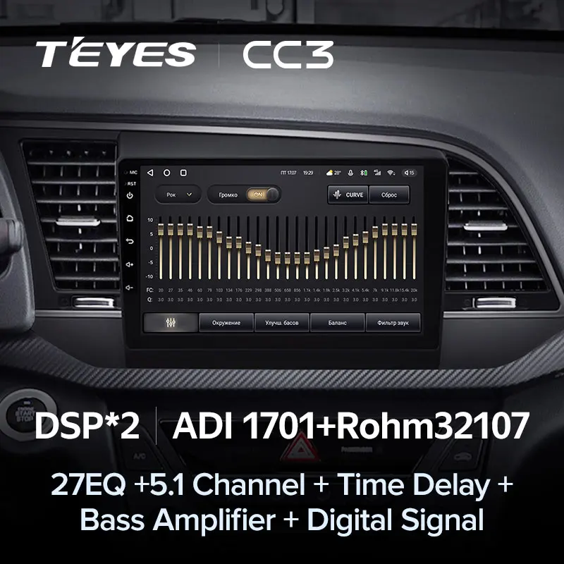 TEYES CC3 Штатная магнитола For Хендай Элантра 6 Hyundai Elantra 2016 - 2018 до 8-ЯДЕР + 128ГБ 27EQ DSP