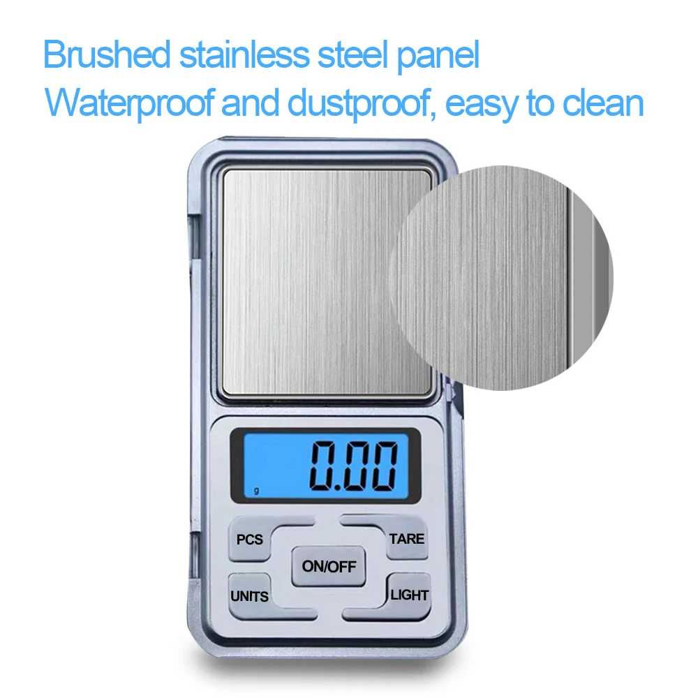 Kingneed Переносные карманные цифровые граммовые весы максимальной точности 500 г с ЖК-подсветкой для питания или золотых ювелирных изделий.