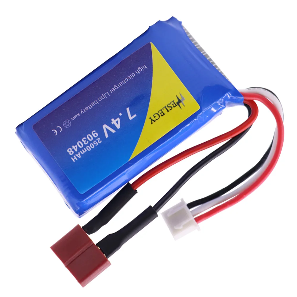 Аккумулятор lipo 7 4 В 2500 мАч обновленная батарея для Wltoys A949 A959 A969 A979 K929 запасные