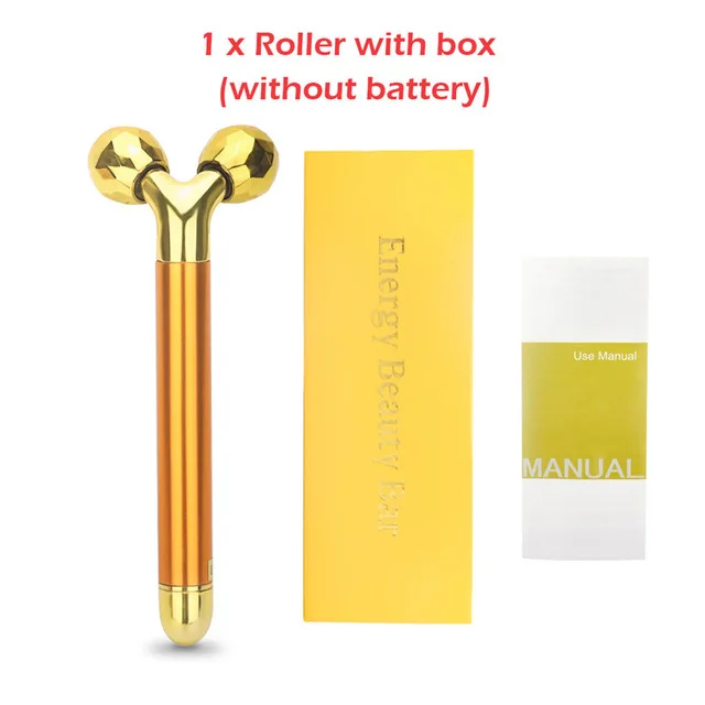 3D Roller 24k Gold Energy beauty Bar Набор 3D Вибрационный массажер для лица, массажер для лица, палочка для ухода за кожей, роликовая палочка для подтяжки лица, инструменты для красоты - Цвет: 3D Roller