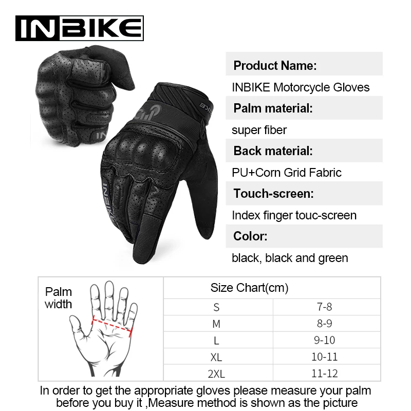 Перчатки INBIKE мужские мотоциклетные дышащие митенки для мотокросса сенсорный