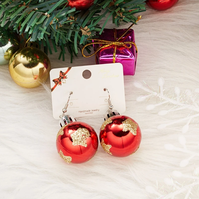 

N58F Colorful Ball Dangle Earrings Glitter Light Bulb Dangle Eardrop Popular Jewelry