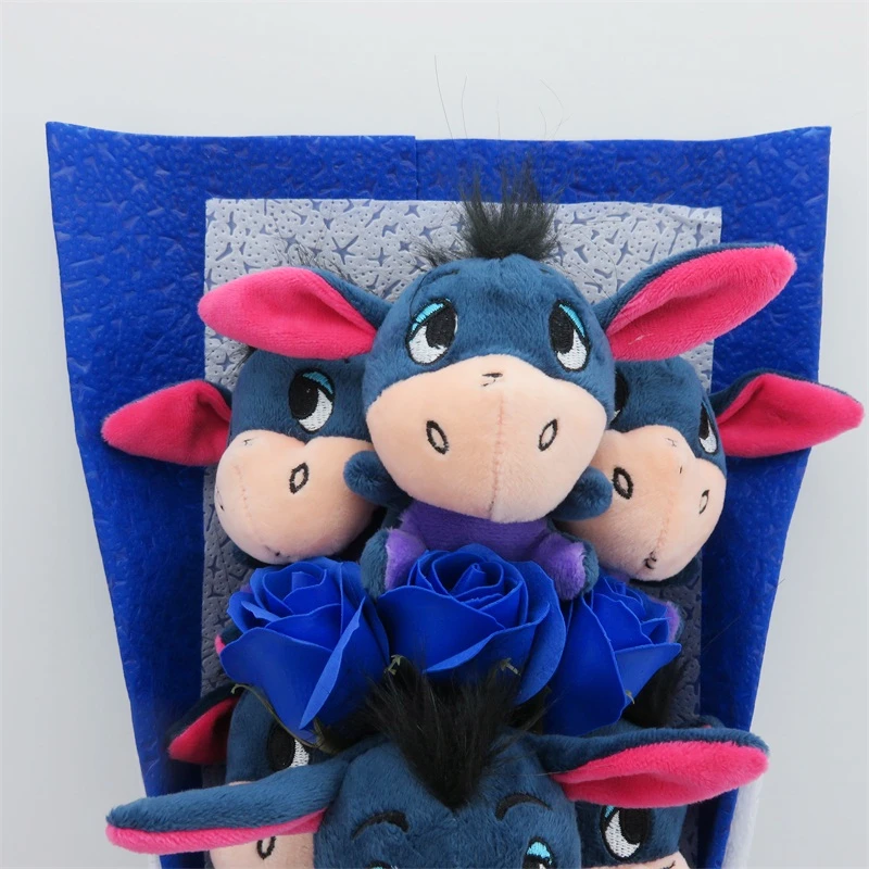 Симпатичные мягкие Ослик Eeyore с мыльными цветами букеты из игрушек материал животных Необычные плюшевые игрушки подарок на день Святого Валентина/выпускной