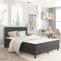 king size bed with box spring dark gray fabric 180x200 cm beds base with headboard modern simple style bedroom furniture