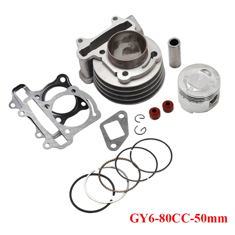 

GY6 50cc-80cc 39mm 47mm 50mmScooter Rebuild Kit Big Bore Cylinder Kit with Cylinder Head Assy 139QMB 1P39QMB Moped ATV Go-Kart U