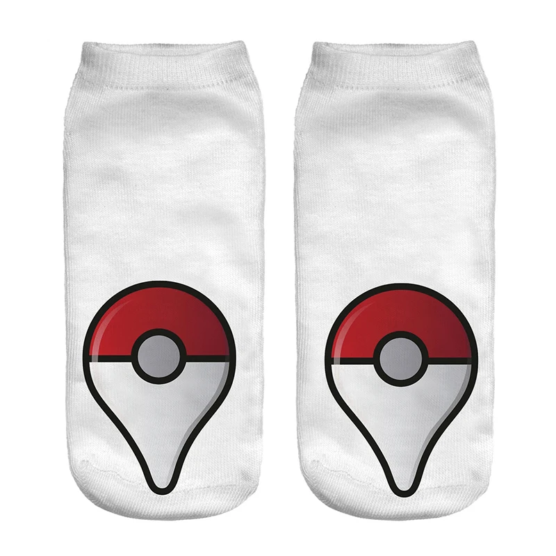 Kawaii Pokemon Go/хлопковые носки унисекс для мальчиков и девочек Забавные женские милые носки из полиэстера мужские короткие носки с принтом японского мультфильма