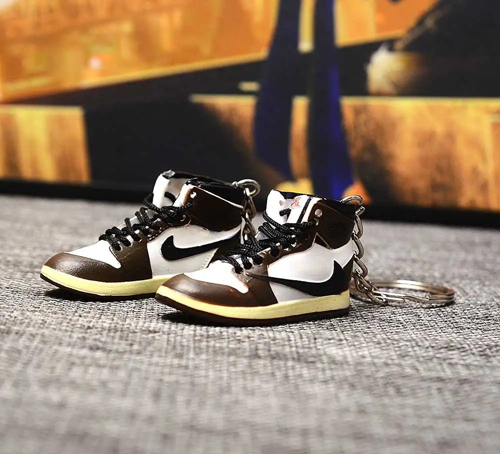 a pair w metal ring Дропшиппинг тапки обуви брелок 1 3D мини-кроссовки "OW CHICAGO" Спортивная обувь тапки брелки - Цвет: a pair w metal ring