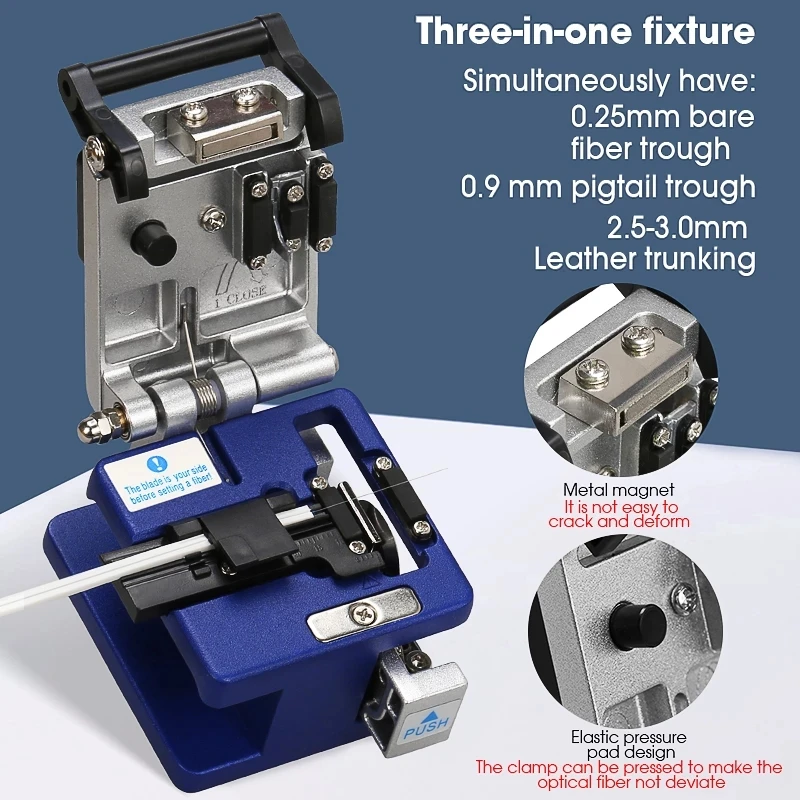 High Precision Optical Fiber Cleaver AUA-6S Cable Cutting Knife FTTT Fiber Optic Knife Tools Cutter Cleavers 16 Surface Blade