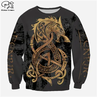 Sweatshirts PLstar Космос Викинг Татуировка воина Модный спортивный костюм Повседневная Красочная 3D печать Толстовка/куртка/для мужчин и женщин S-1 - Цвет: Sweatshirts
