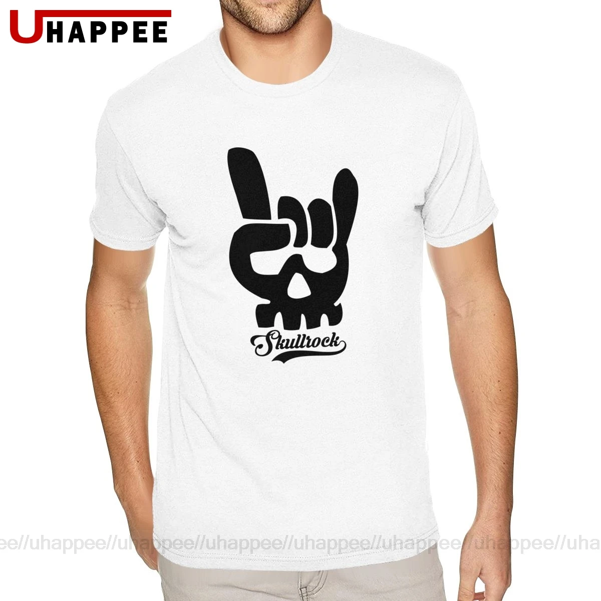Большой размер череп Рок н ролл Мужская футболка британский стиль модный бренд