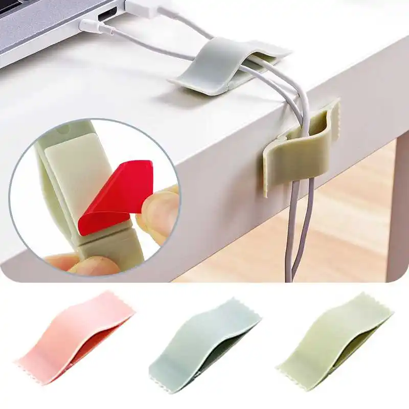 

6 Pcs Cable Clips Finisher Wire Clamp Wire Orangizer Buckle Clips Ties Fixer Fastner Holder Data Telephpone Line Usb Winder