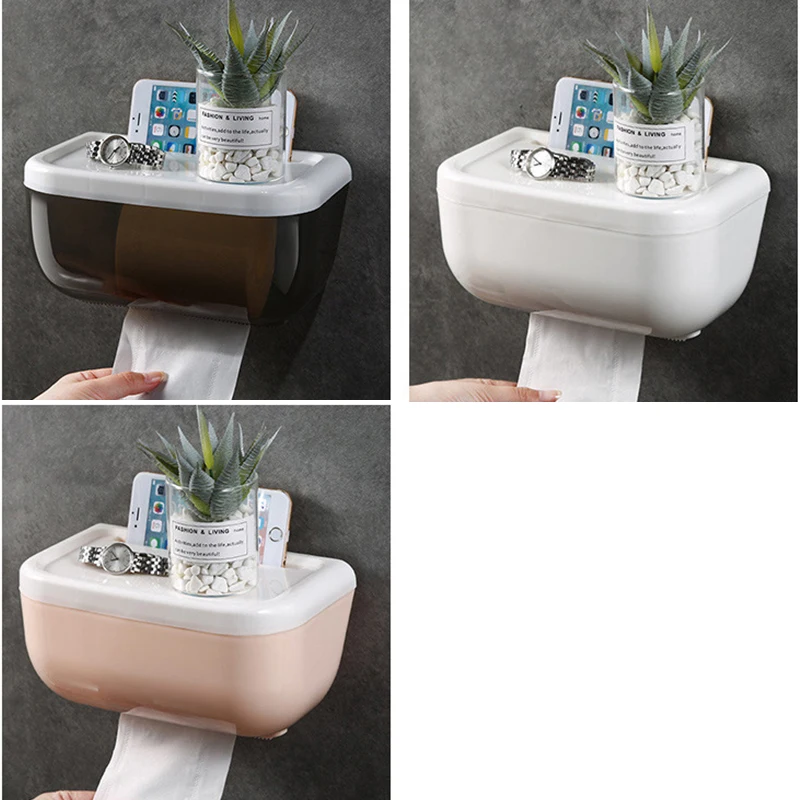 Водонепроницаемый пластиковый ящик для туалетной бумаги дома кухни диспенсер