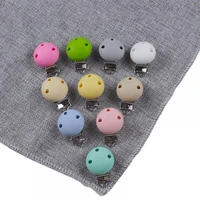 10 colors 2pcslot round shaped diy pacifier clip accessories safe silicone nipple clip baby teether teething toy bpa free