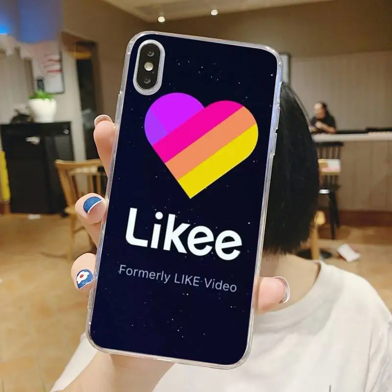 

Likee Funny cat bear love heart Phone Case Transparent for iPhone 6 7 8 11 12 s mini pro X XS XR MAX Plus