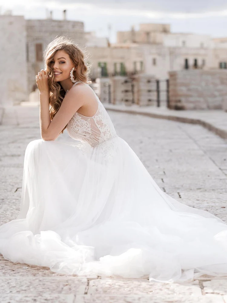 

BAZIIINGAAA Simple Wedding Dress Lace Little Beading Strapless Dress Luxury Wedding Gowns Bridal Can Be Washed Bride Dresses