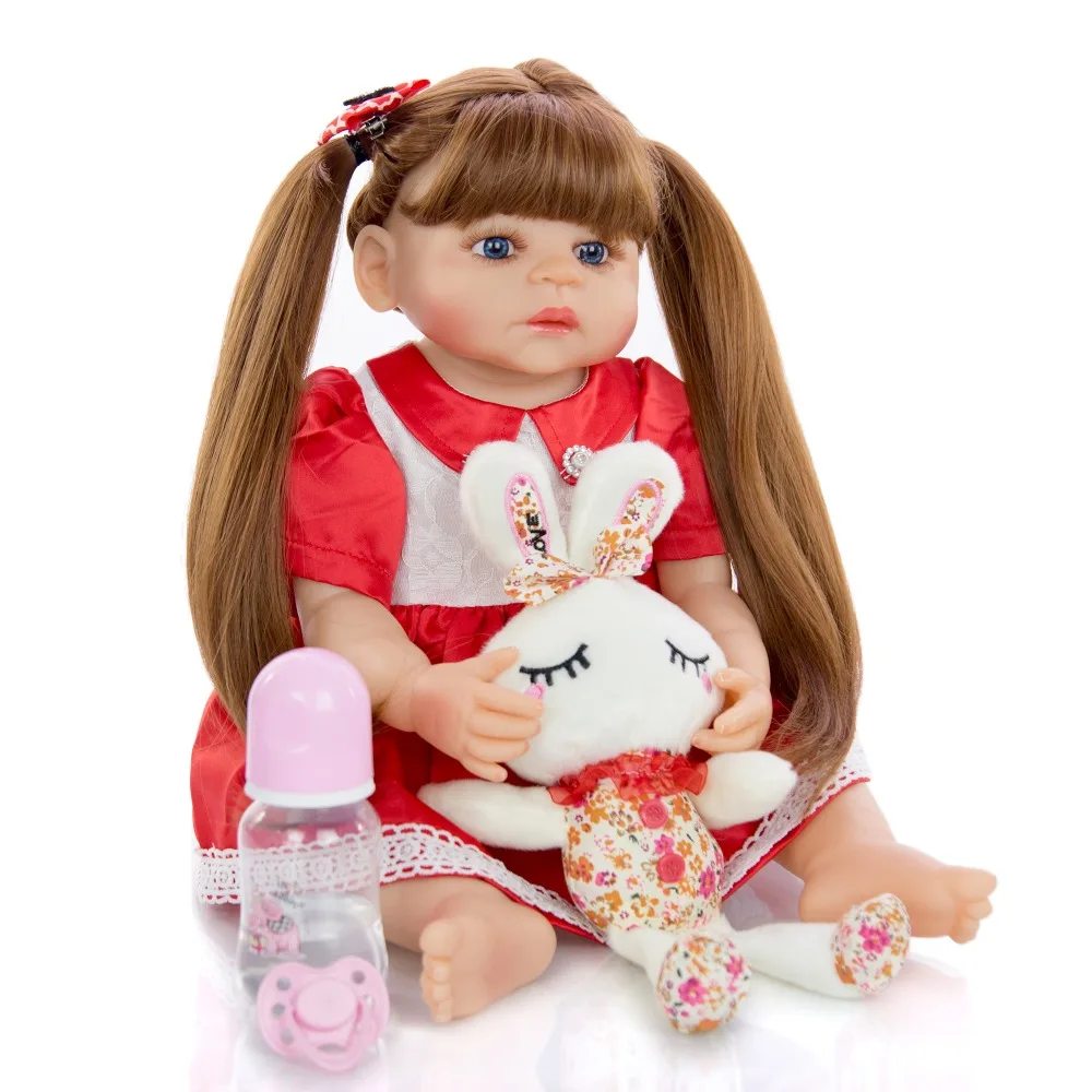 57 см Популярные всего тела мягкий силиконовый bebe кукла для новорожденных девочек