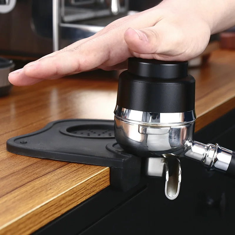 Aixiangru-prensa de polvo de caf&eacute; de 58mm, distribuidor de polvo de fondo plano de acero inoxidable, martillo de prensa de polvo, aparato de caf&eacute;-3