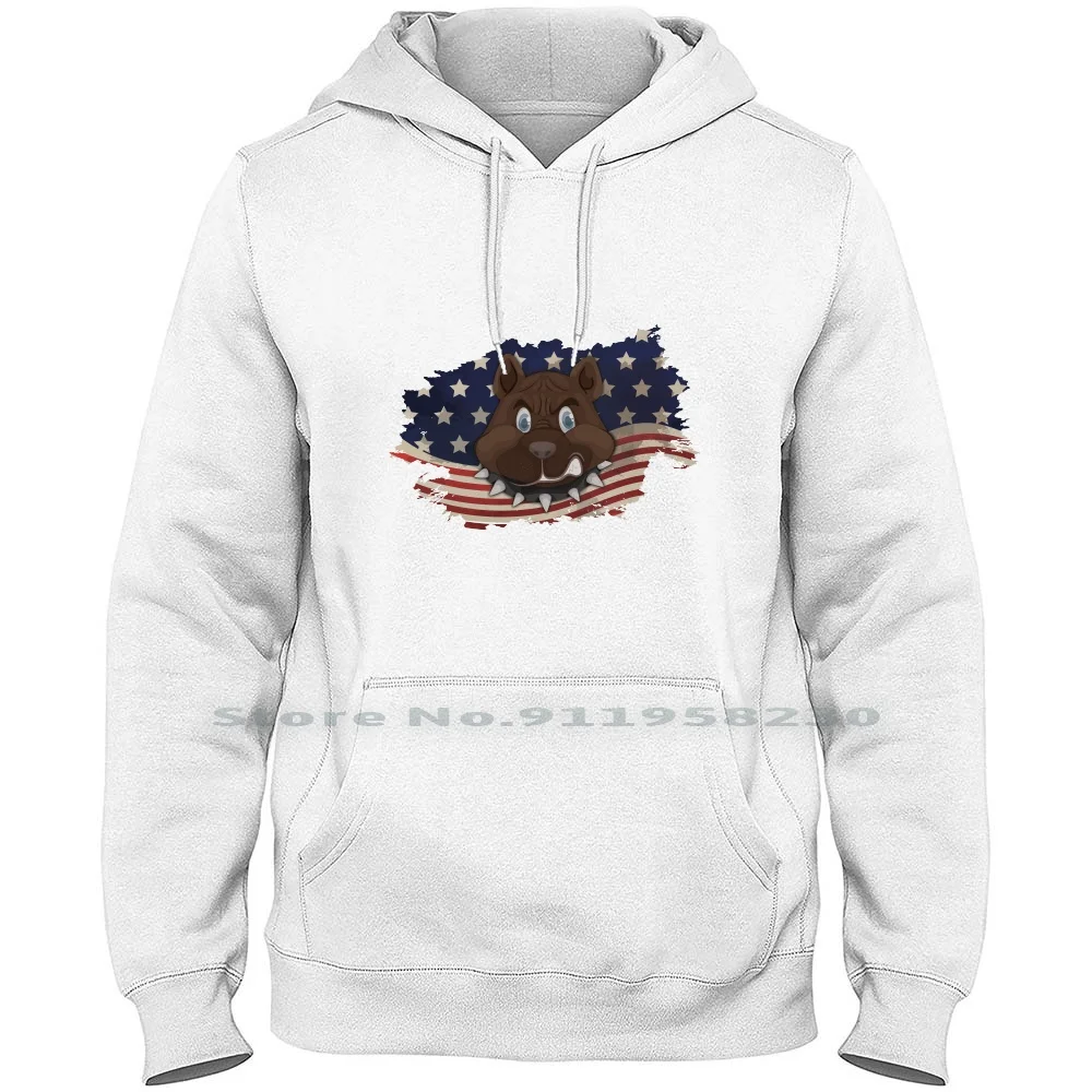 

Pitbull American Flag Usa Patriotic 4th Of July Gift Hoodie Sweater Cotton Day United States American Patriot States Trio Bull