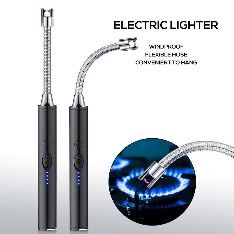 Electronic Candle Lighter USB Rechargeable Windproof Arc with Power Display for Kitchen Stove BBQ Camping | Дом и сад