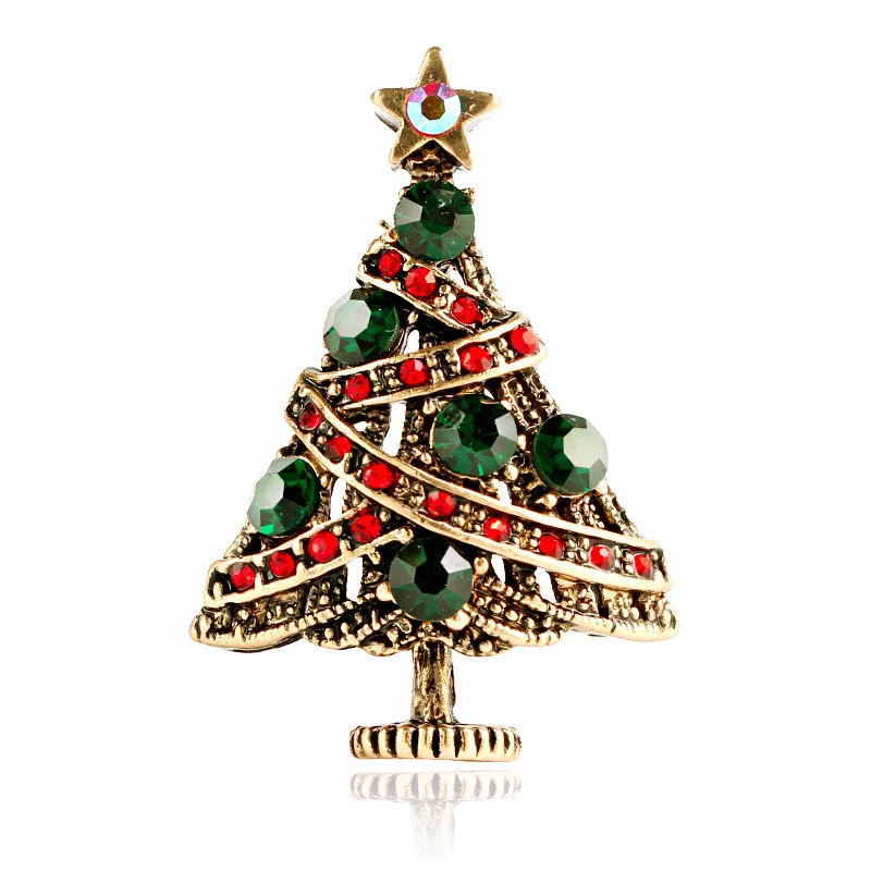 

Wholesale Crystal Jewerly Prett yChristmas Tree Rhinestone Bird Brooch pin