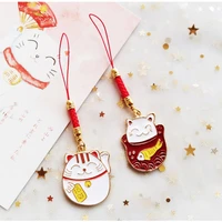 japanese style lucky cat smart phone strap lanyards for iphonesamsung decor mobile phone strap phone hanging charms accessories