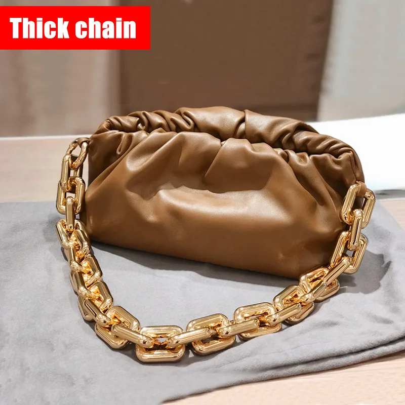 luxury brand women cloud bag gold chain 100 leather soft shoulder bag 2020 spring and summer new fashion all match handbag hot free global shipping